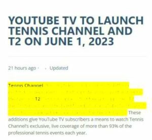 Tennis Channel on YouTube TV Heres what to know about pricing