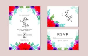 Wedding Invitation Template 2200065 Vector Art at Vecteezy