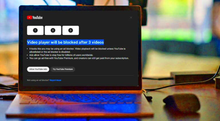 YouTube to Stop Playing After 3 Videos if Ad Blocker is Detected