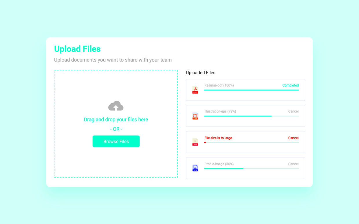 Files Upload UI Design in Adobe XD  Behance