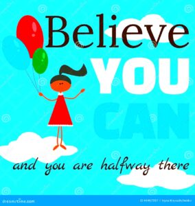 Motivational Quote on the Poster in Cartoon Style Stock Vector