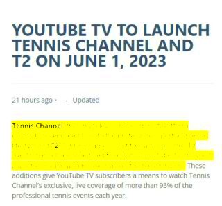 Tennis Channel on YouTube TV Heres what to know about pricing