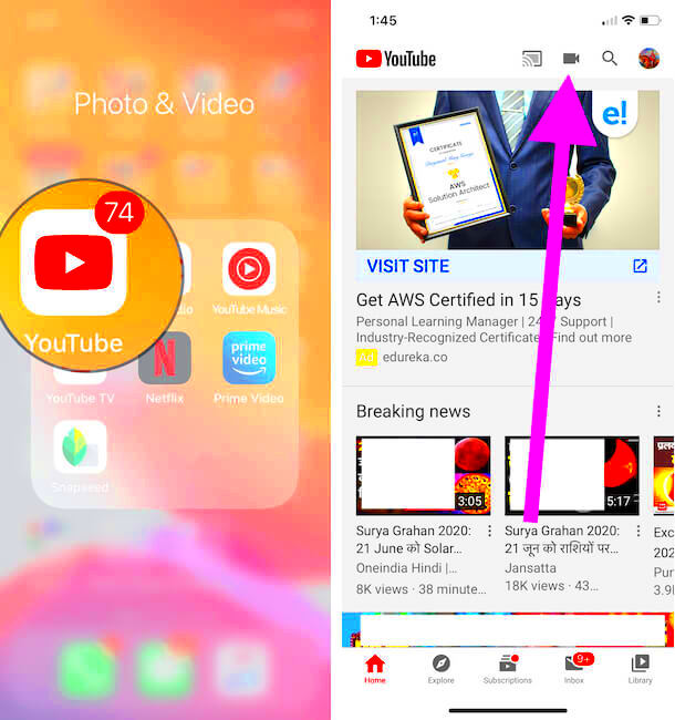 How to Upload a Video to YouTube from iPhone How to GO Live From