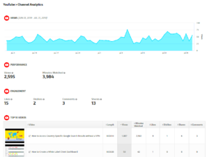 Can you see a YouTube channels analytics