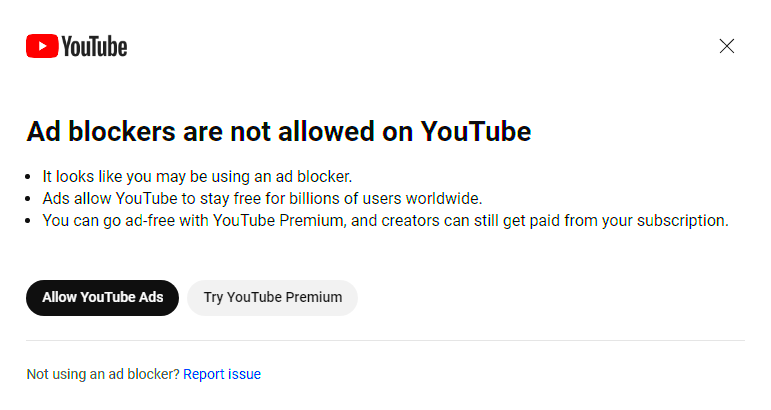 YouTube begins warning Ad blockers are not allowed  The Register