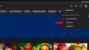 How to turn on YouTube dark mode