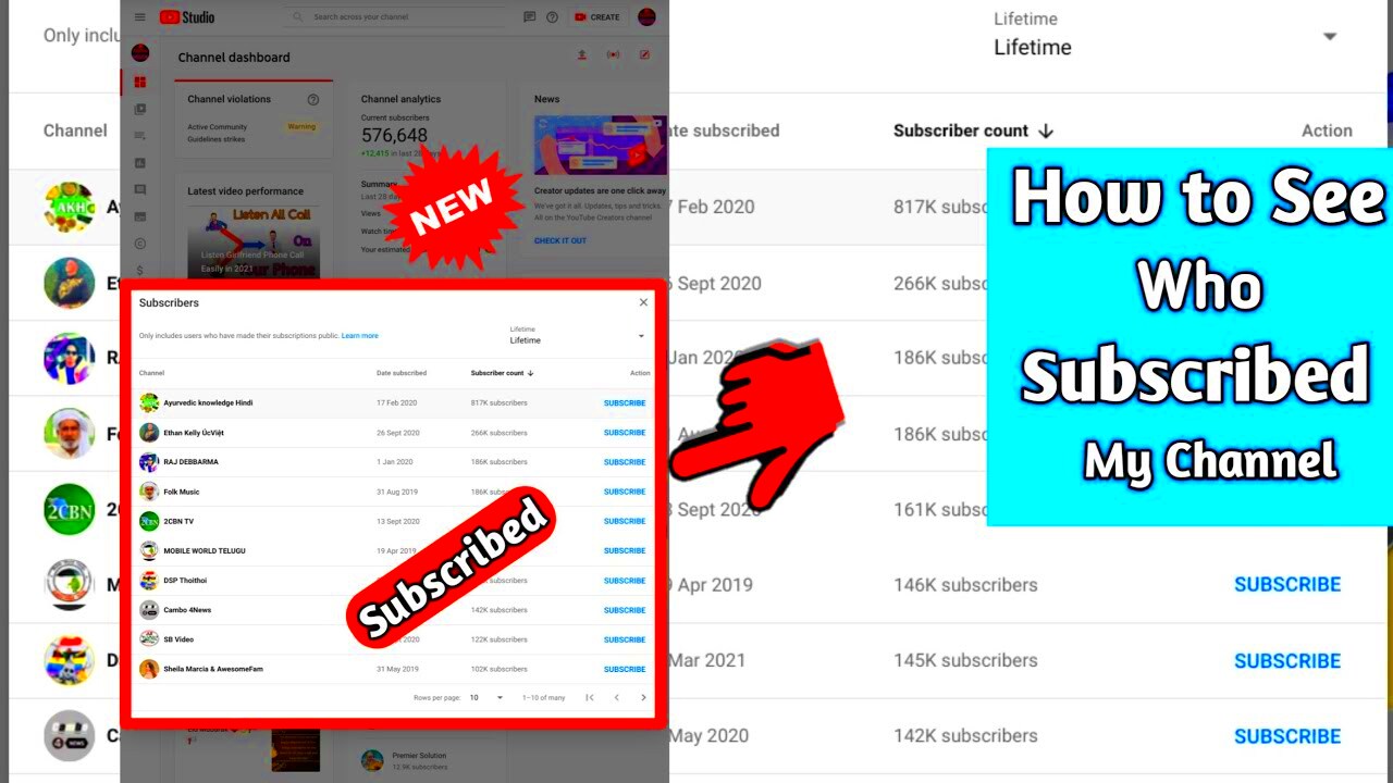 How to See Who Subscribed my Channel in 2022  YouTube