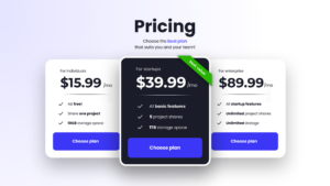 Pricing on Behance