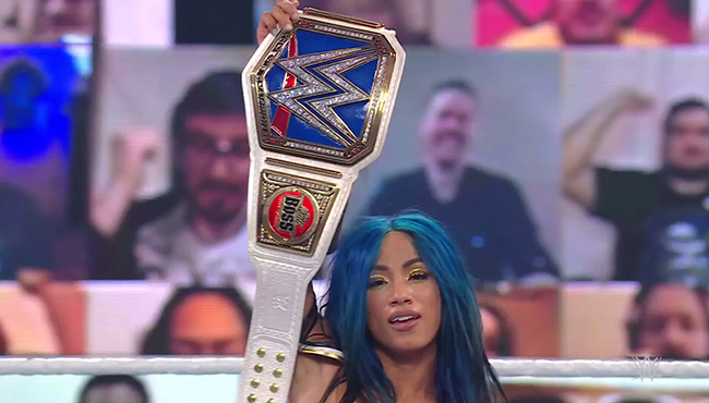 Sasha Banks Retains Smackdown Womens Title at Royal Rumble Clips