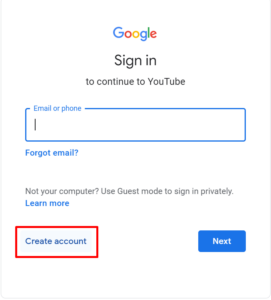 How to Create YouTube account without Gmail