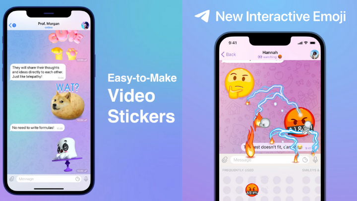 Telegram rolls out video stickers interactive emojis and more