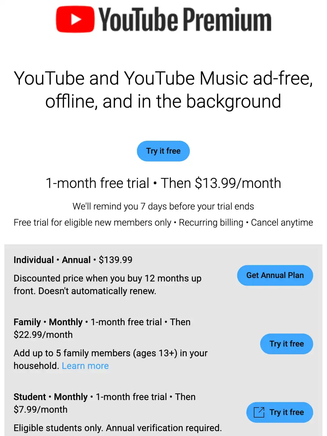 Here We Go Again YouTube Premium  Google Music Up Rate  channelnews