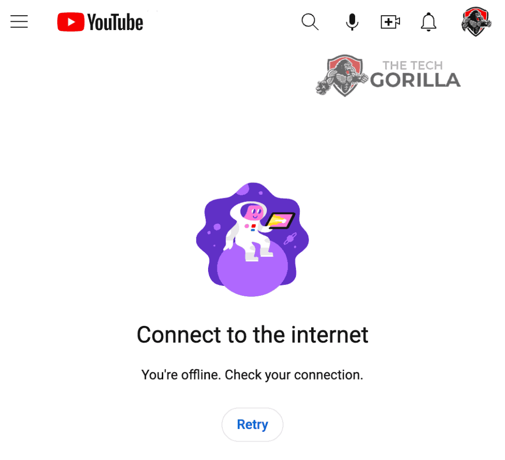 YouTube youre offline check your connection Try This