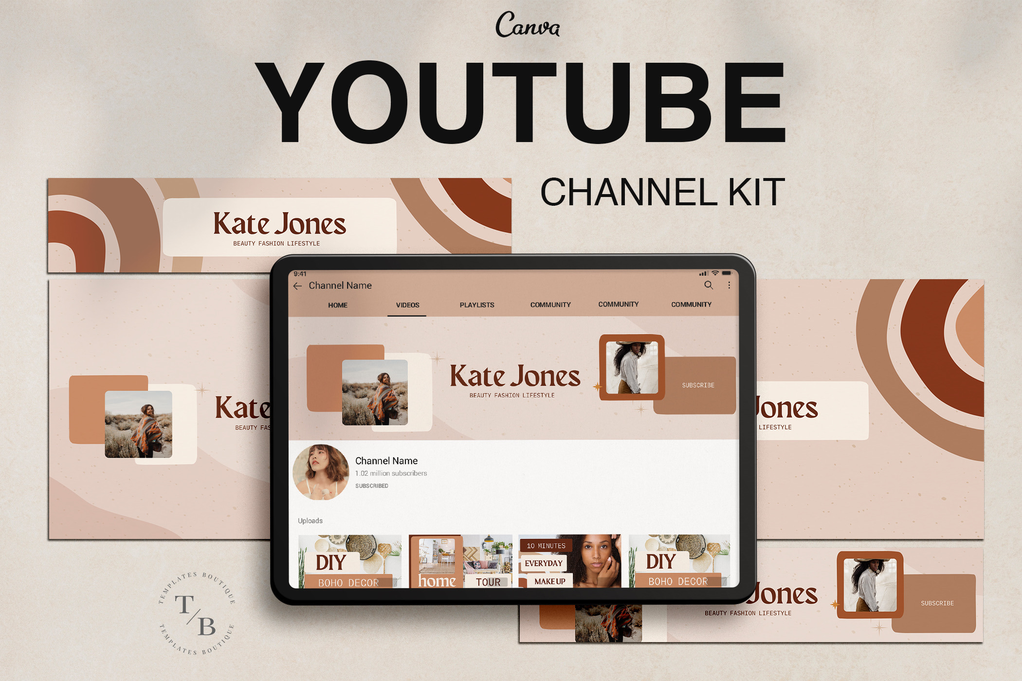 YouTube Channel Branding Kit For Canva  Creative Market