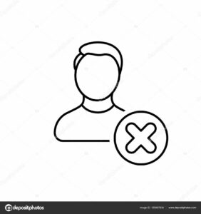 Account close delete man profile remove user icon Stock Vector