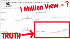 How much is a 1000 views worth on YouTube