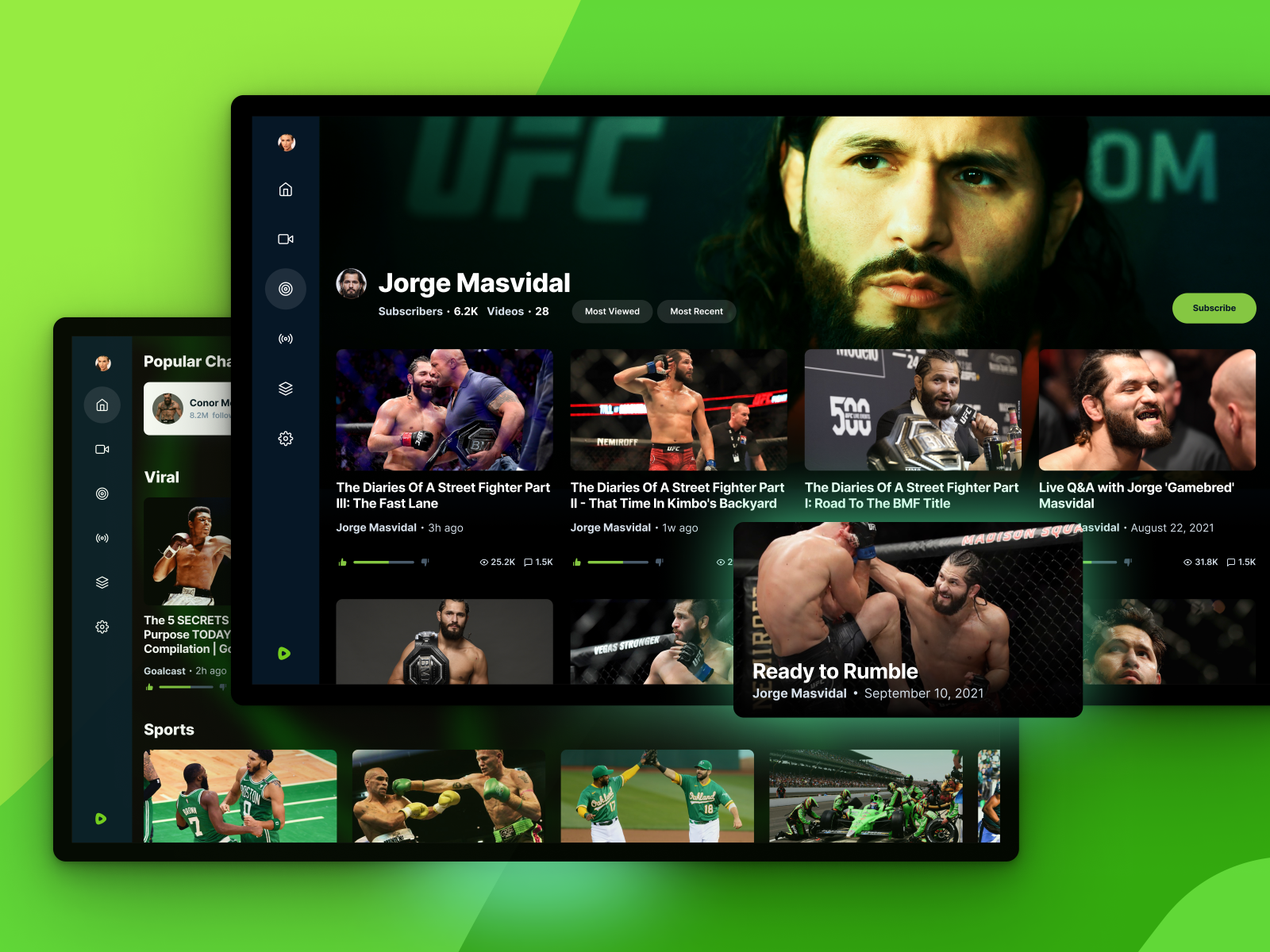 Rumble HDTV App by Shane Helm for Heyo on Dribbble