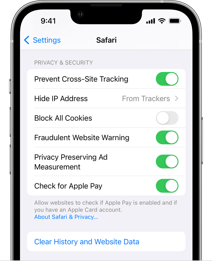 Clear the history and cookies from Safari on your iPhone iPad or iPod