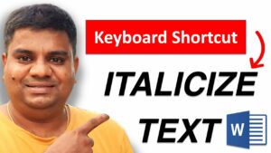 How to Italicize Text on Keyboard  Shortcut  YouTube