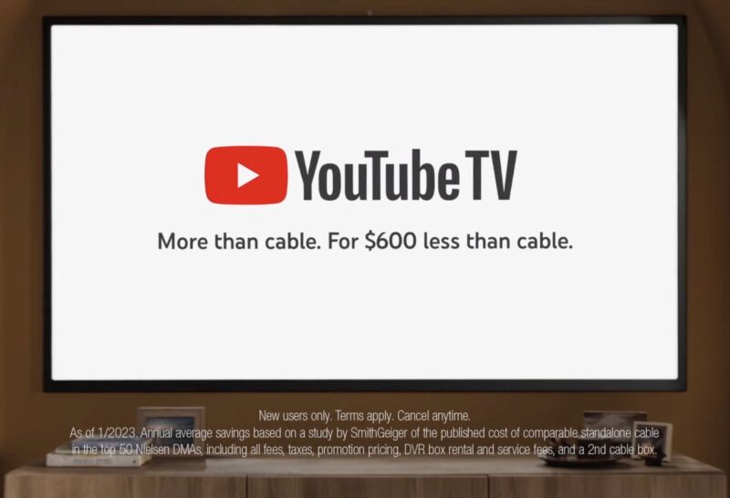 YouTube TV which costs 73 a month agrees to end 600 less than